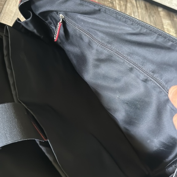 LODIS BEAUTIFUL LEATHER BLACK WITH RED TRIM LAPTOP BRIEFCASE - Picture 7 of 15